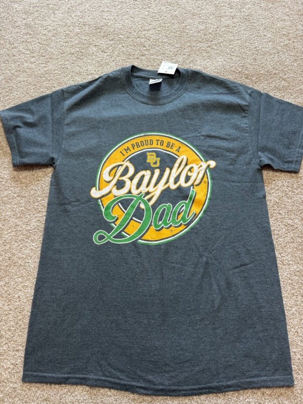 Gildan Baylor University Proud Dad Gray Short Sleeve T Shirt Size Medium